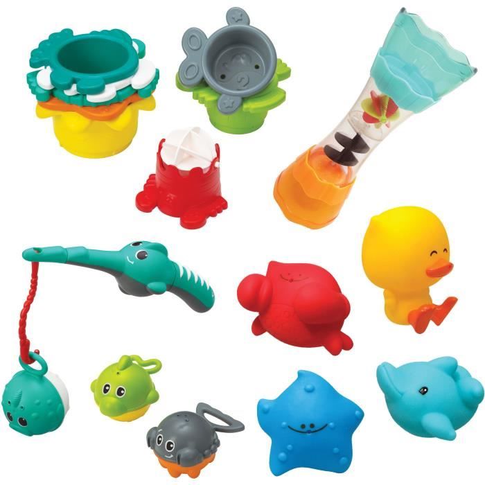 INFANTINO Bath Set - 17 pcs - Cups, sprinklers, fishing line