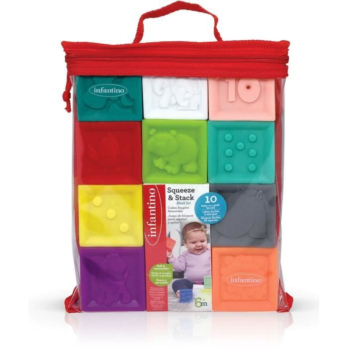 Sac vinyl avec 10 cubes souples - INFANTINO - 206711 - Sensoriels