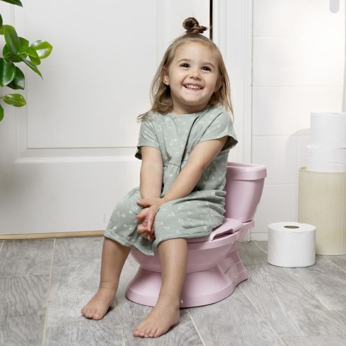 INGENUITY Mini Toilette fille avec Réducteur de Toilette enfant inclus, Chasse d'eau musicale