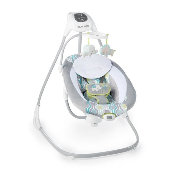 INGENUITY Balancelle transat bébé électrique pivotante 180° – Everston, 6 vitesses, cadeau bébé