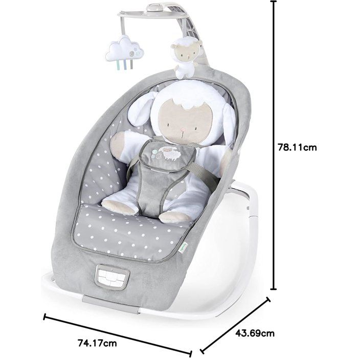 INGENUITY Transat pour bébé bascule évolutif pliable - Petit Mouton - Position fixe ou bascule,cadeau bébé