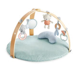 INGENUITY Tapis d'éveil réversible  bébé évolutif - Loamy -  pliable, arche de jeu en bois amovible, 5 jouets,Cadeau Noel bébé