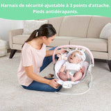 INGENUITY Transat pour bébé - Flora - Arche avec jouets d'éveil amovible, 8 Mélodies, Vibrations apaisantes, cadeau bébé