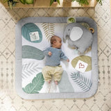 INGENUITY Tapis d'éveil bébé tout confort Petit Eléphant, 12 cartes étapes mensuelles et tableau personnalisable, Cadeau Noel bébé