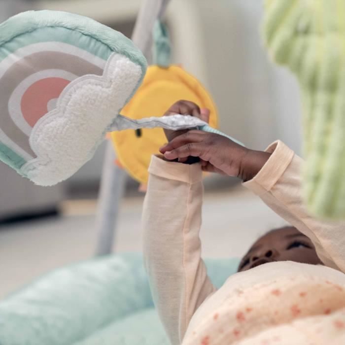 INGENUITY Tapis d'éveil au sol bébé Calm Spring Extra moelleux 6 jouets mutil sensoriels détachable