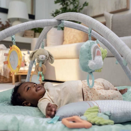 INGENUITY Tapis d'éveil au sol bébé Calm Spring Extra moelleux 6 jouets mutil sensoriels détachable