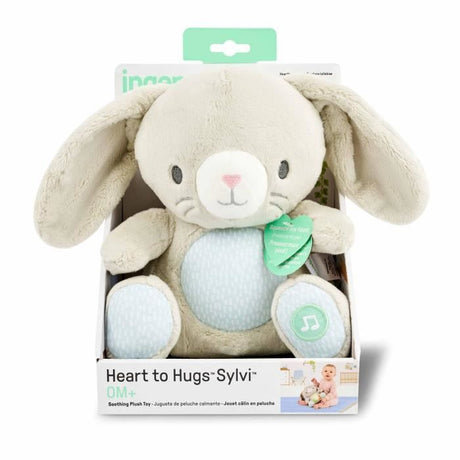 INGENUITY Doudou bébé lapin Sylvi, peluche, mélodies et vibrations apaisantes, lumineux, cadeau bébé