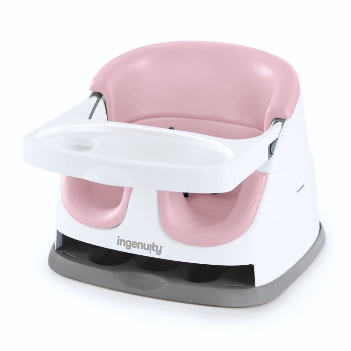 INGENUITY Réhausseur de chaise bébé enfant de 6 mois ŕ 3 ans, Base 2 en 1 Pivoine, plateau amovible, rangement et nettoyage facile
