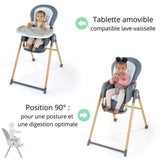 INGENUITY Chaise haute 7 en 1  de la naissance jusqu'a 5 ans Proper Positioner - Chambray- Transat bébé, réhausseur, siege