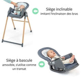 INGENUITY Chaise haute 7 en 1  de la naissance jusqu'a 5 ans Proper Positioner - Chambray- Transat bébé, réhausseur, siege