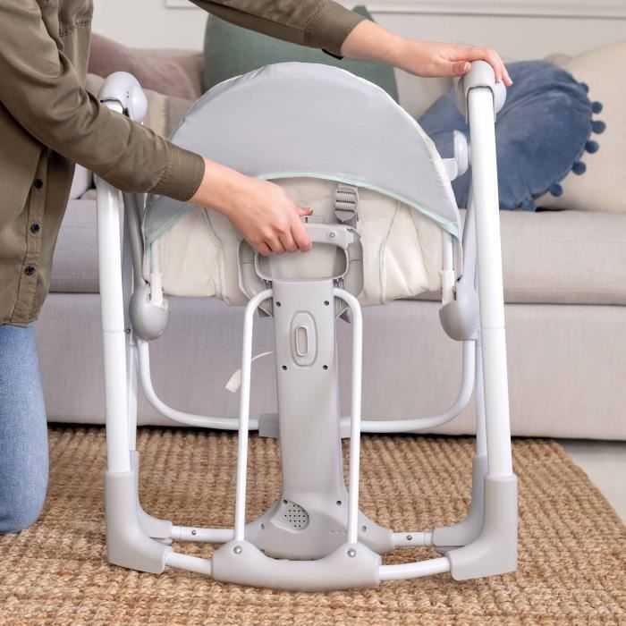 INGENUITY Transat bébé balancelle électrique pliable -Cosy Spot- arche jouets amovible, réglages balancement, minuterie, inclinaison