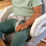 INGENUITY Rehausseur de chaise deluxe pliable gris, nomade avec tablette et sangles inclus