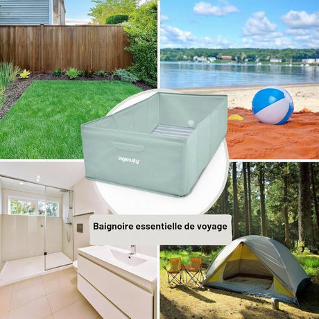 INGENUITY - Baignoire bébé pliable - Nomade - Doublure imperméable - Facile a nettoyer