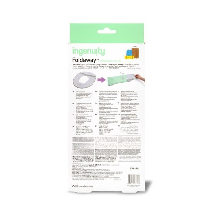 INGENUITY Réducteur de toilette universel nomade enfant, bébé, en voyage ou déplacement. Sac de rangement inclus, pliable