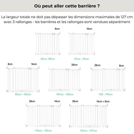 INGENUITY Extension Barrieres de Sécurité 14cm - adaptée pour la barriere Easy Install