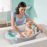 INGENUITY Baignoire bébé évolutive, grand confort, extra-large avec transat bébé hamac en tissu doux, jusqu'a 24 mois