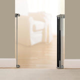 INGENUITY Barriere de sécurité enfant jusqu'a 136cm, Retractable, Auto Lock Easy Close, escalier, chien, animaux,facile a installer