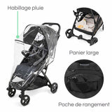 INGENUITY Poussette ultra compacte 3Dquickclose, légere, des la naissance jusqu'a 4 ans,0 a 22.7 kg, couverture de pluie inclus