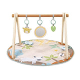 INGENUITY Tapis d'éveil bébé pliable WonderWood, rond avec arche de jeux en bois, mirroir et jouets bébé