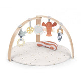 INGENUITY Tapis d'éveil réversible bébé évolutif - Marin - pliable, arche de jeu en bois amovible, 5 jouets, miroir, coussin