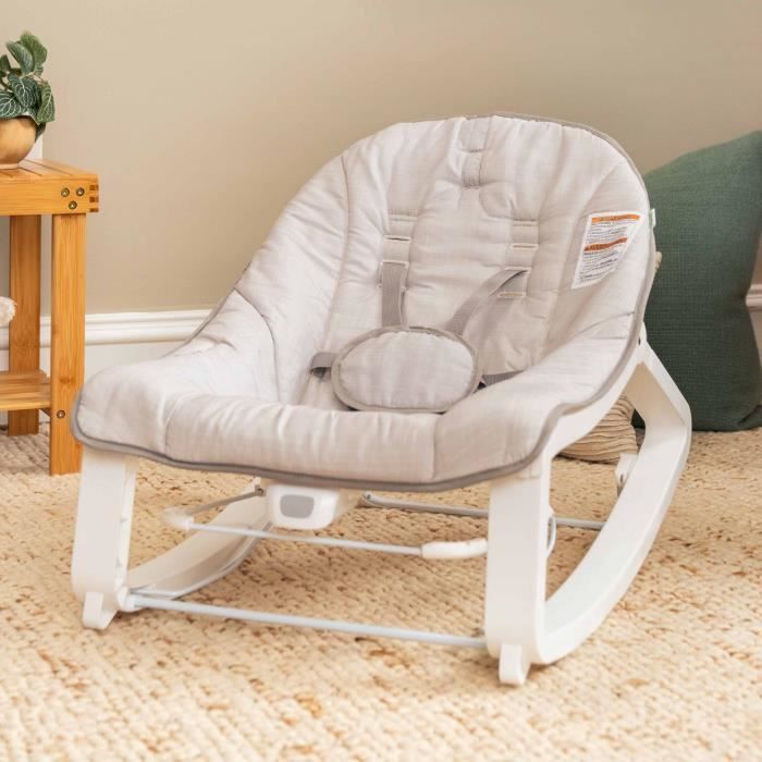 INGENUITY Transat bébé bascule évolutif 3-en-1 Keep Cozy -Linden- 3 Positions: arche avec jouets peluches amovible, jusqu'a 18 kg