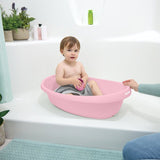 INGENUITY Baignoire bébé évolutive rose, extra-large, transat bébé hamac en tissu, support bébé assis, 2 jeux d'eau de 0 a 24 mois