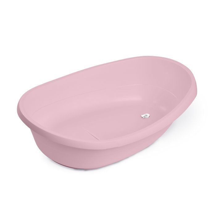 INGENUITY Baignoire bébé évolutive rose, extra-large, transat bébé hamac en tissu, support bébé assis, 2 jeux d'eau de 0 a 24 mois
