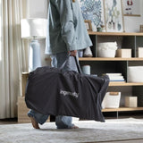 INGENUITY Transat a bascule bébé, massage ventre, Chambray, Cadeau Noel bébé, Pliage ultra-compact avec sac de rangement