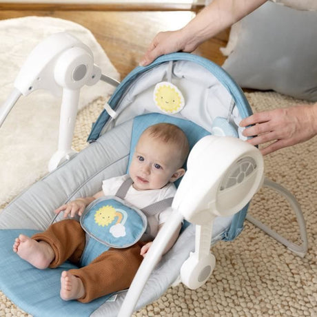 INGENUITY Transat bébé balancelle électrique Sun Valley, 2 jouets, siege inclinable cadeau bébé
