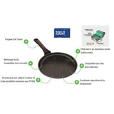 Poele a crepes - INOXIBAR - Ø 26 cm - Anti-adhésif - Tous feux dont induction - Noir