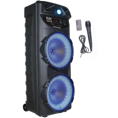 Enceinte nomade - INOVALLEY - MS02-XXL-N - Lumineuse - 1000 W - Bluetooth - Autonomie 2 a 3 heures - Fonction karaoké
