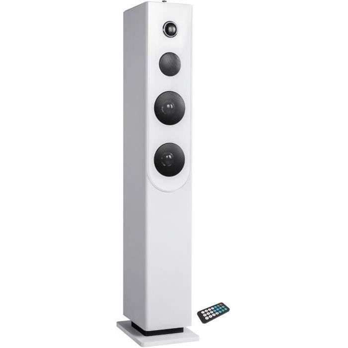 INOVALLEY HP33-CD Bluetooth Sound Tower - CD Player - 100 Watt Speakers - White