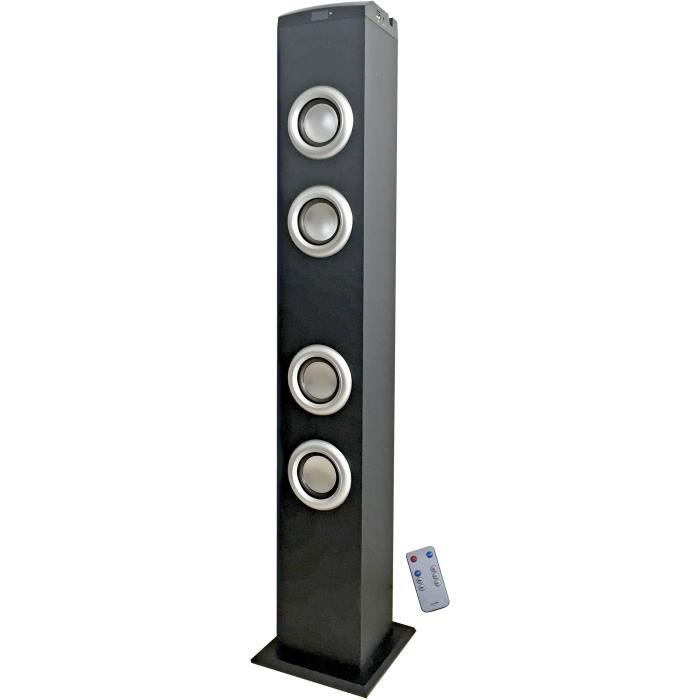 INOVALLEY HP41-BTH Bluetooth Sound Tower - 2 x 30 Watts - FM Radio - USB - Micro SD Card - AUX-IN Input - Black