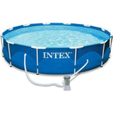 Kit Piscine hors sol tubulaire INTEX - Metal Frame - 366 x 76 cm - Ronde (LivrÈe avec pompe et cartouche) - 28212NP