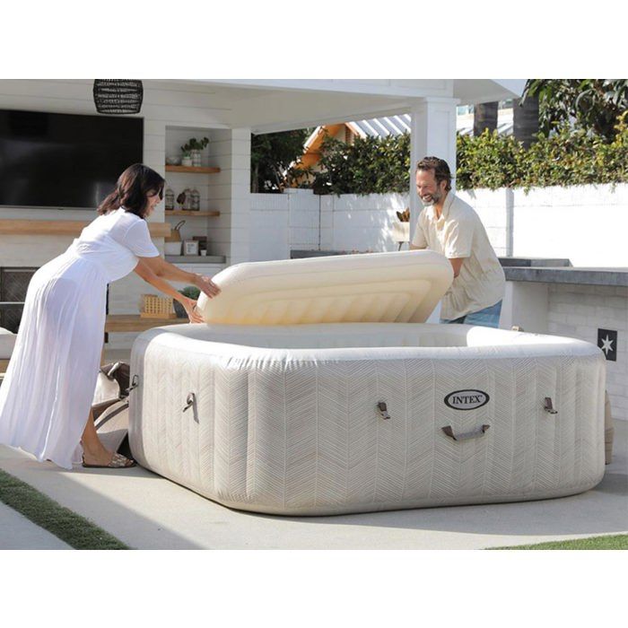 Spa gonflable PureSpa Chevron carré Bulles 6 places - Intex