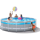 Kit Piscine hors sol tubulaire INTEX - Pris Frame - 488 x 122 cm - Ronde (Pompe, bâche, tapis de sol et échelle) - 26730NP
