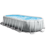 Kit Piscine hors sol tubulaire INTEX - Pris Frame - 610 x 305 x 122 cm - Ovale (Pompe, bâche, tapis de sol et échelle) - 26798NP