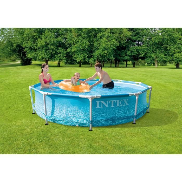 Kit Piscine hors sol tubulaire INTEX - Metal Frame - 305 x 76 cm - Ronde (LivrÈe avec pompe et 2 cartouches) - 28208NP