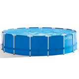 Kit Piscine hors sol tubulaire INTEX - Metal Frame - 457 x 122 cm - Ronde (Pompe, bâche, tapis de sol, échelle) - 28242NP
