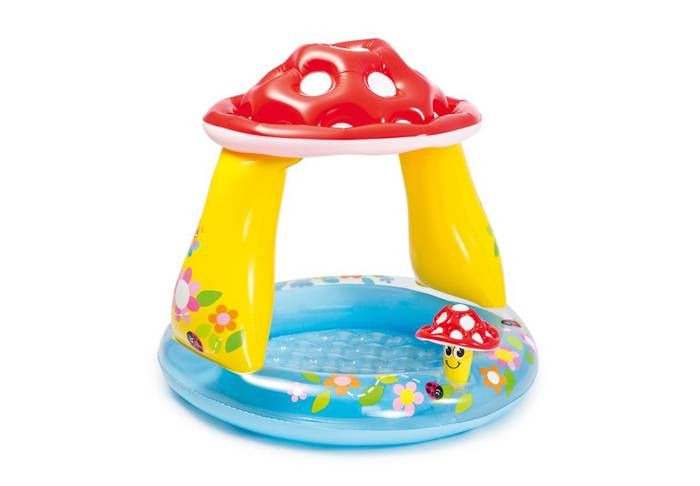 INTEX inflatable children's swimming pool - Square mushroom paddling pool - 102x89 ​​CM - 45 liters