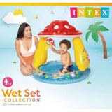 Piscine gonflable enfant INTEX - Pataugeoire carrée champignon - 102x89 CM - 45 litres