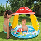 Piscine gonflable enfant INTEX - Pataugeoire carrée champignon - 102x89 CM - 45 litres