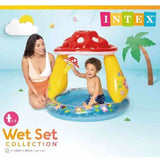 Piscine gonflable enfant INTEX - Pataugeoire carrée champignon - 102x89 CM - 45 litres