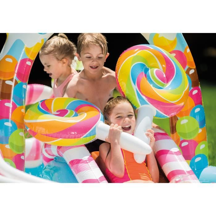 Aire de jeux Piscine enfant gonflable - INTEX - Royaume des bonbons - 295 x 191 x 130 cm