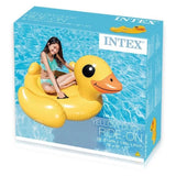 Bouée gonflable Canard Jaune a Chevaucher - INTEX - Jeux de Piscine - 2 poignées de maintien