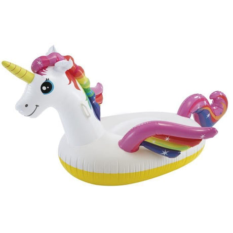 Bouée gonflable Licorne Magique a Chevaucher - INTEX - Dimensions 201x140x97cm - 2 poignées de maintien