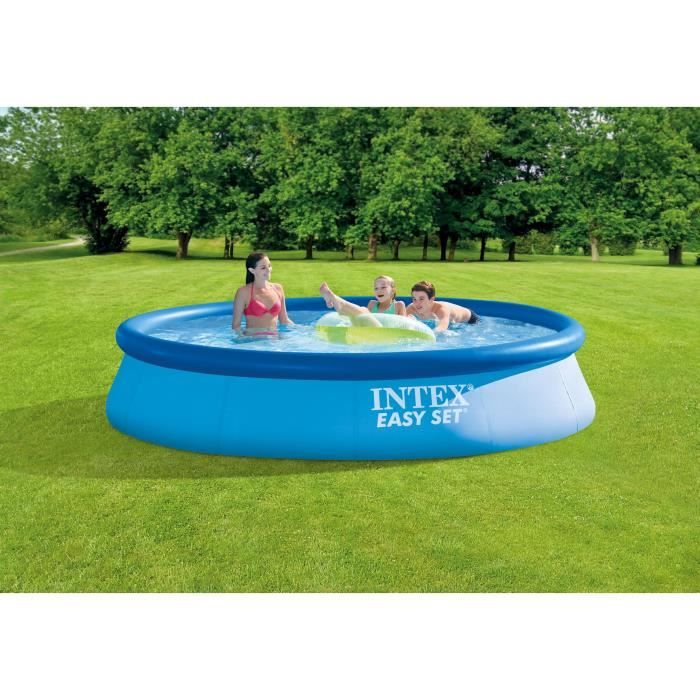 Kit Piscine hors sol autoportante INTEX - Easy Setô - 396 x 84 cm - Ronde (LivrÈe avec une pompe et cartouche) - 28142NP