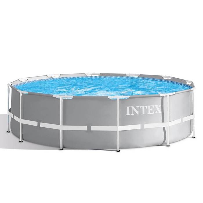 Kit Piscine hors sol tubulaire INTEX - Pris Frame - 366 x 99 cm - Ronde (Livrée avec pompe, cartouche et échelle) - 26716NP