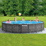 Kit Piscine hors sol tubulaire INTEX - Pris Frame - 549 x 122 cm - Ronde (Pompe, b‚che, tapis de sol et Èchelle) - 26744NP