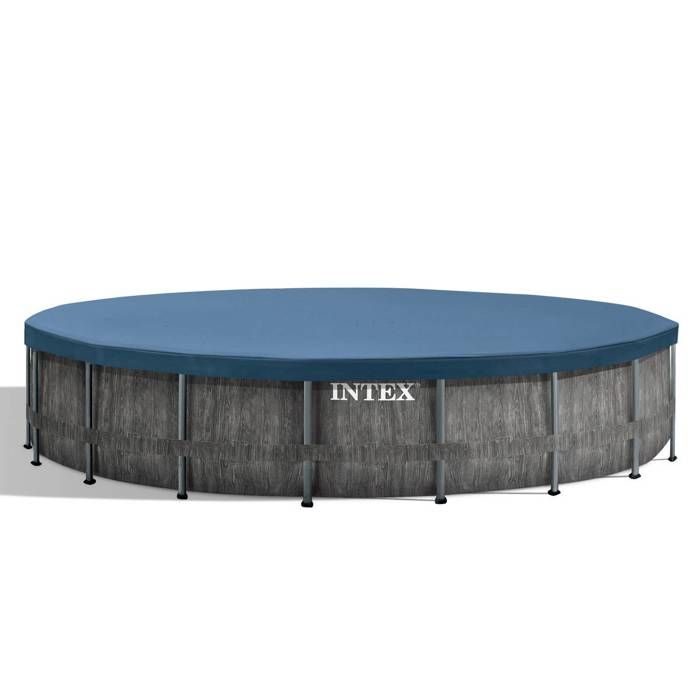 Kit Piscine hors sol tubulaire INTEX - Pris Frame - 549 x 122 cm - Ronde (Pompe, bâche, tapis de sol et échelle) - 26744NP